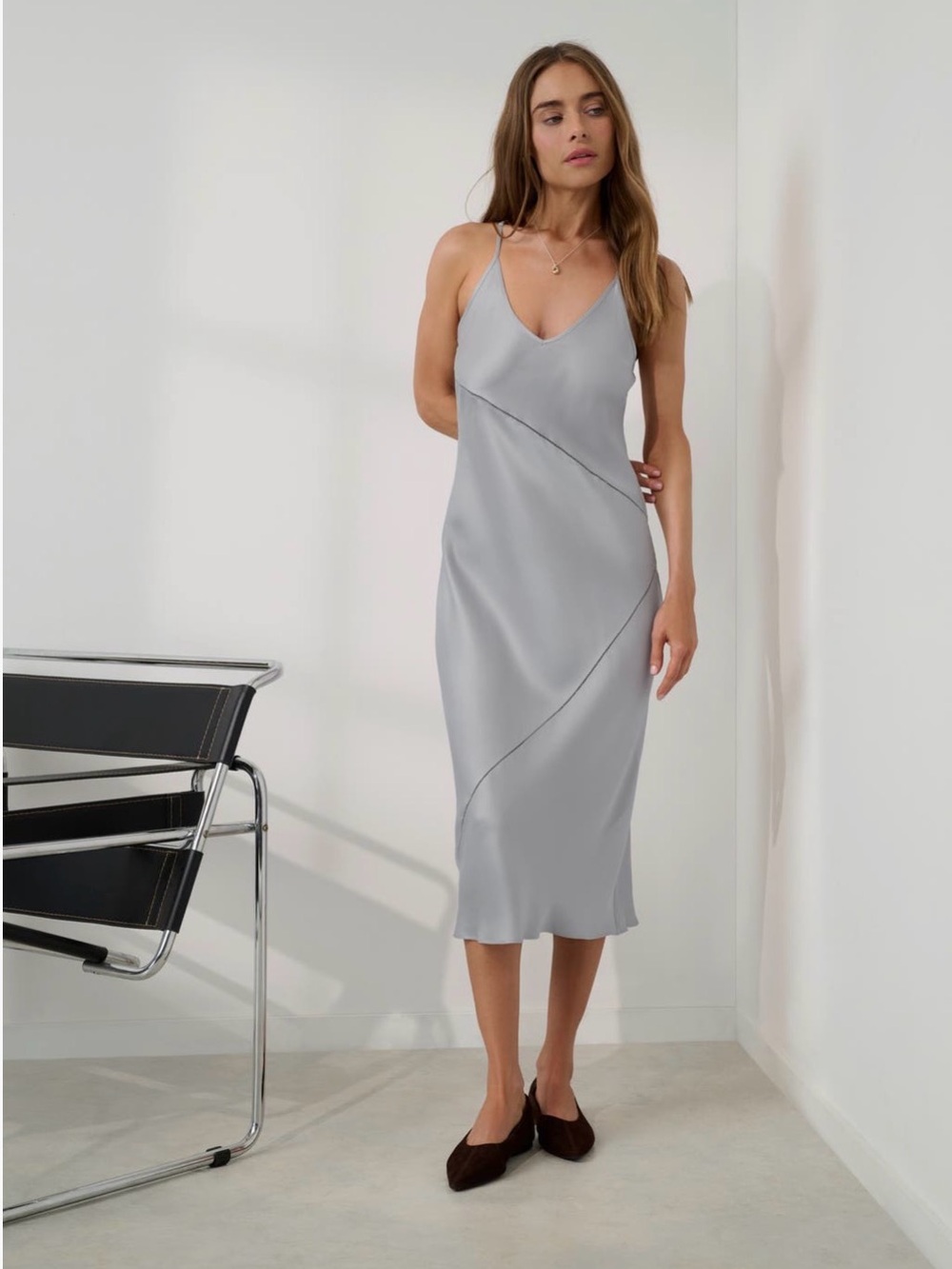 NWT Lunya Ladder Stitch Slip Dress Dove Grey - MED